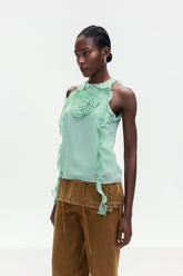 Boleslava Çiçekli Volanlı Üst